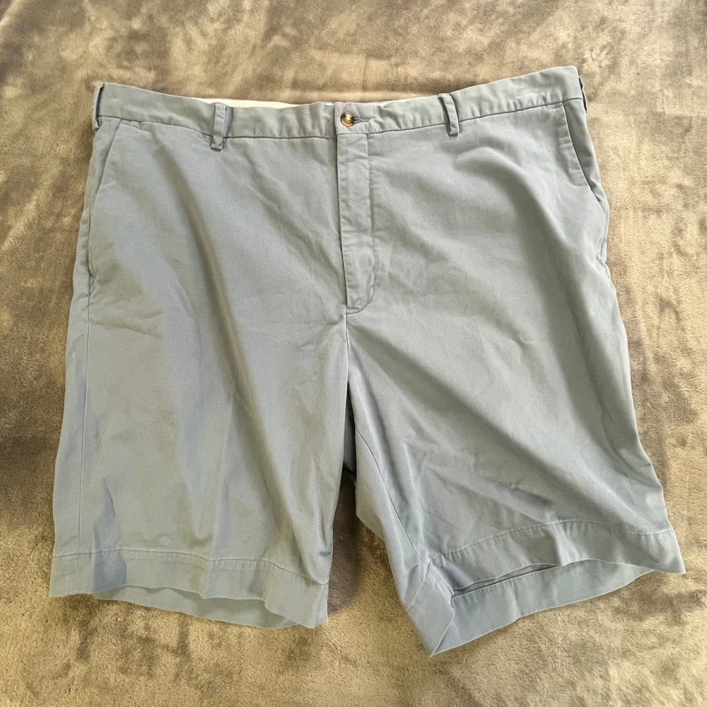 Polo‎ Ralph Lauren Chino Shorts Mens 44 Blue Stretch Classic Fit Flat Front